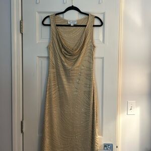 Vintage St. John gold knit evening gown